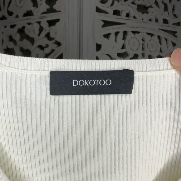 White Ribbed Sweater Tank Top - Picture 4 of 4